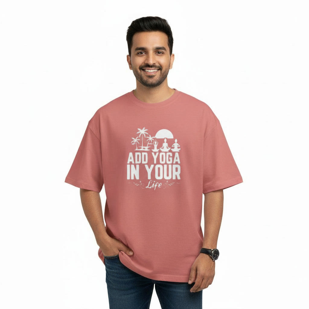 Men's Oversize T-Shirt ADD YOGA IN YOUR LIFE Graphic Print