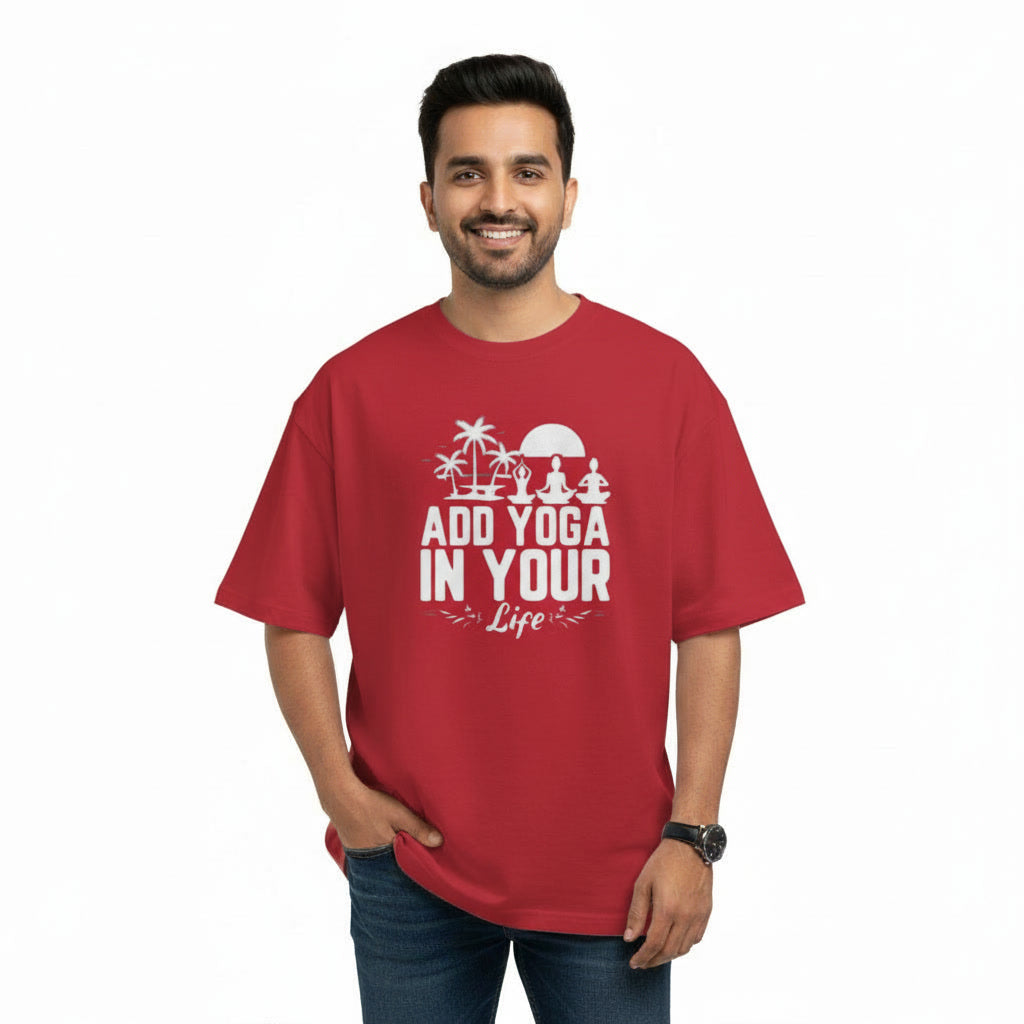 Men's Oversize T-Shirt ADD YOGA IN YOUR LIFE Graphic Print