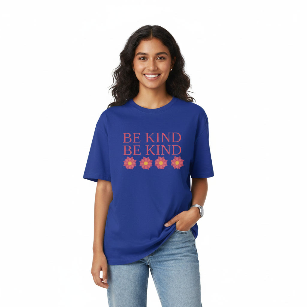 Women Oversize T-Shirt BE KIND Graphic Print