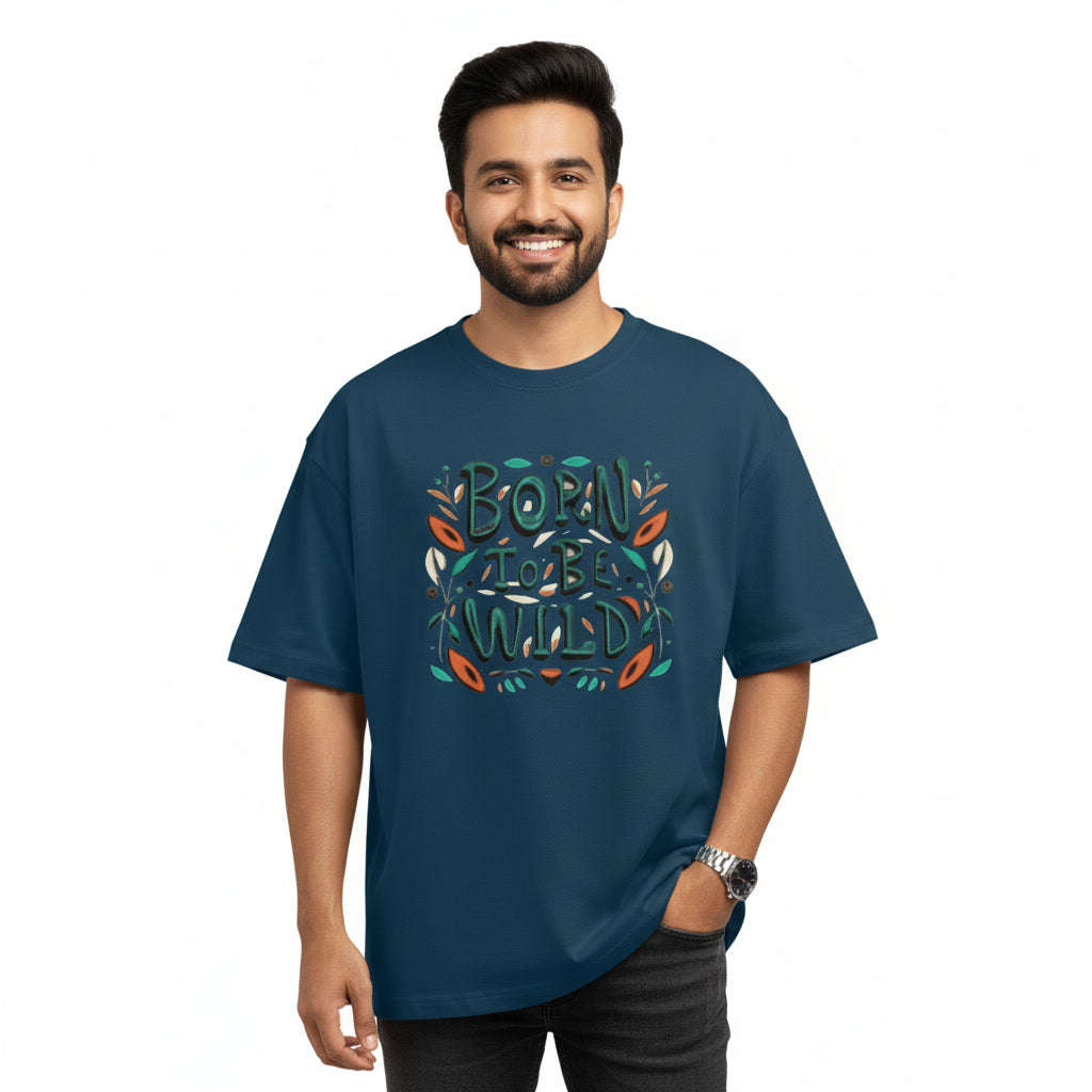 Men's Oversize T-Shirt BORN TO BE WILD Graphic Print