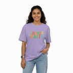 Womens Oversize T-Shirt CHOOSE HAPPY Quote Print