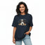 Women's Oversize T-Shirt Peeping Dog Graphic Print