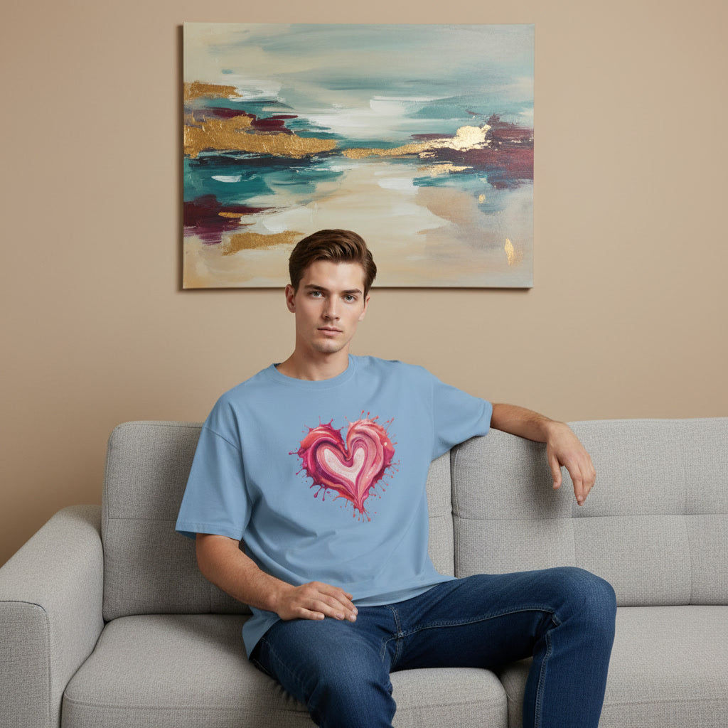 Men's Oversized T-Shirt-Painted Love