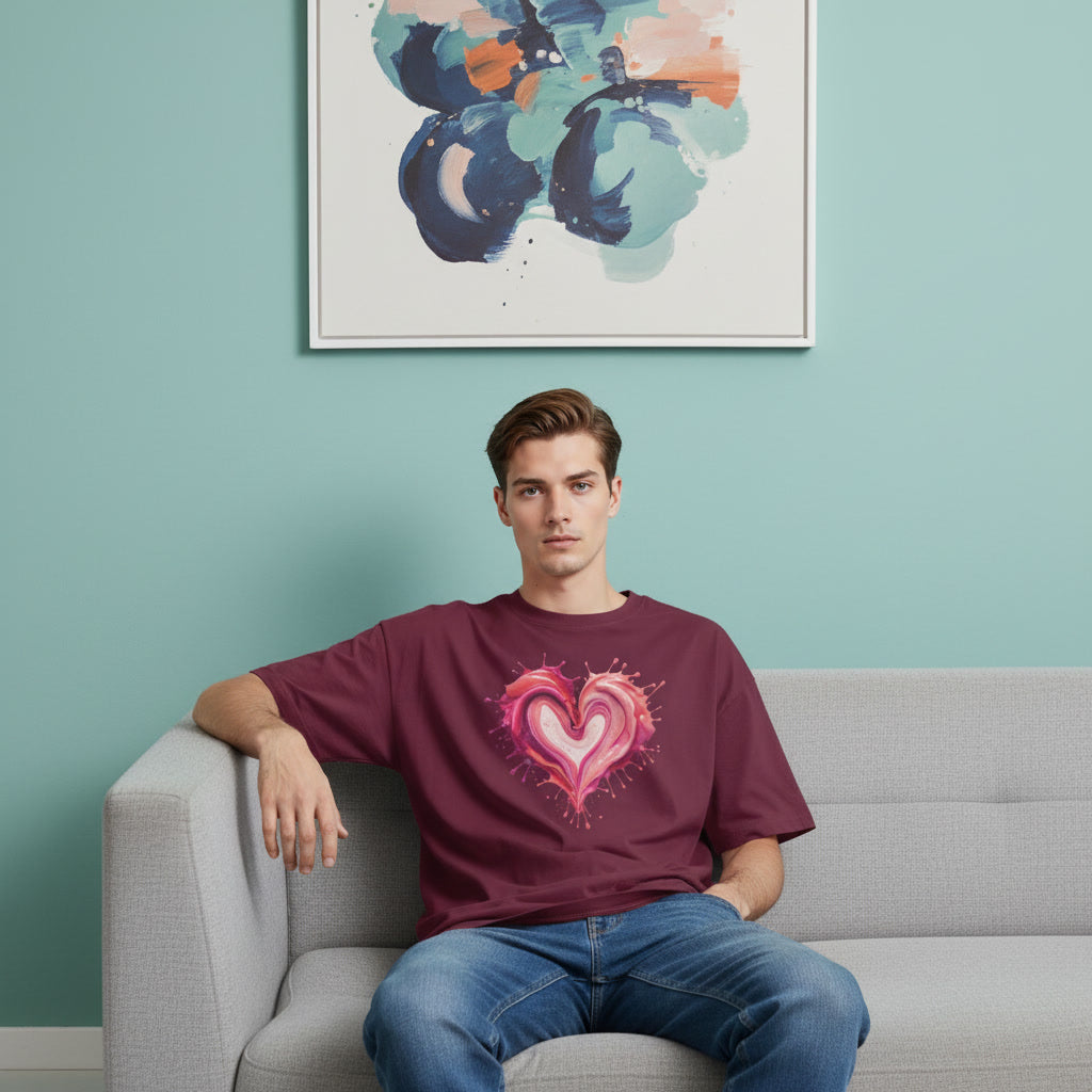 Men's Oversized T-Shirt-Painted Love Secondary image