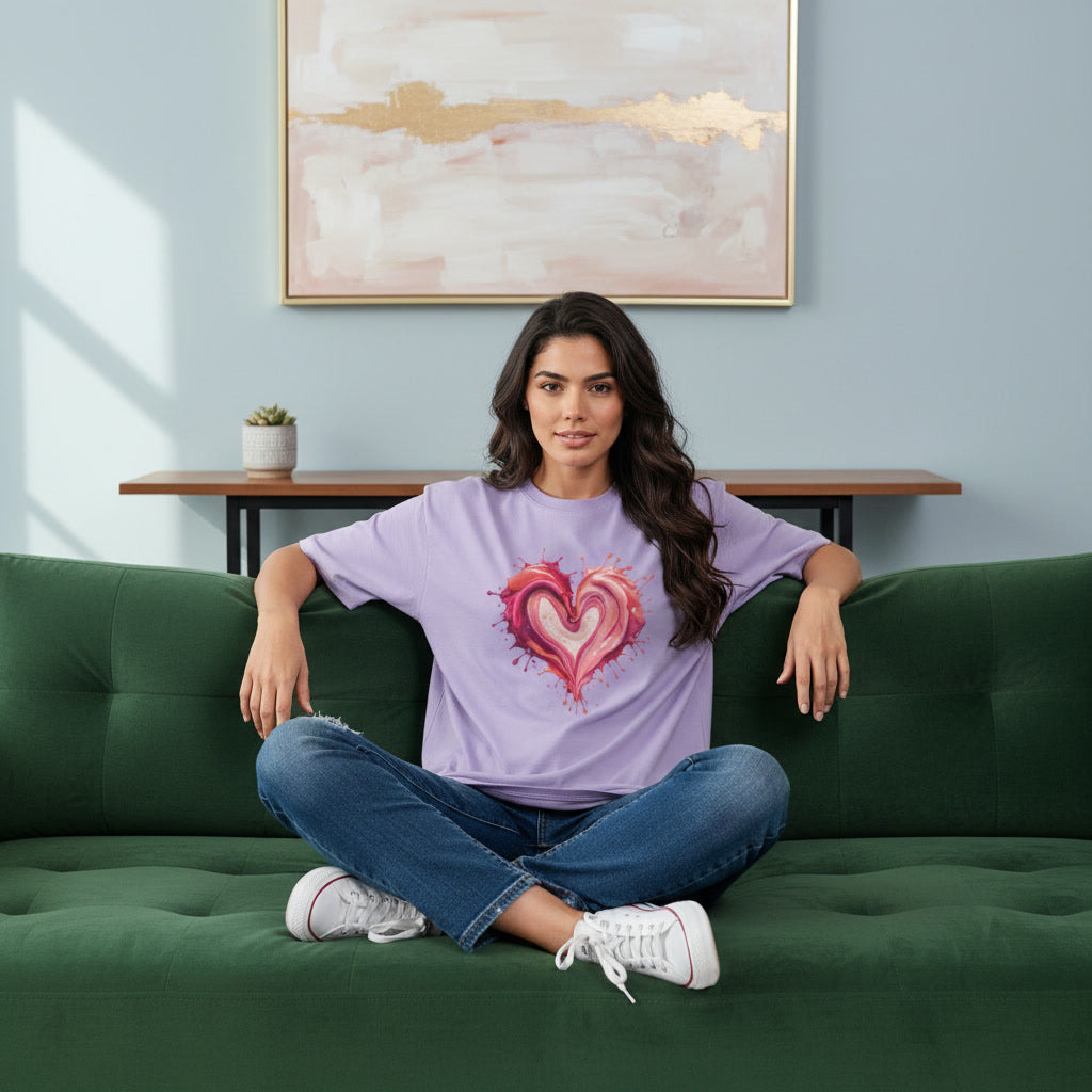 Women's Oversized T-Shirt-Painted Love Secondary image