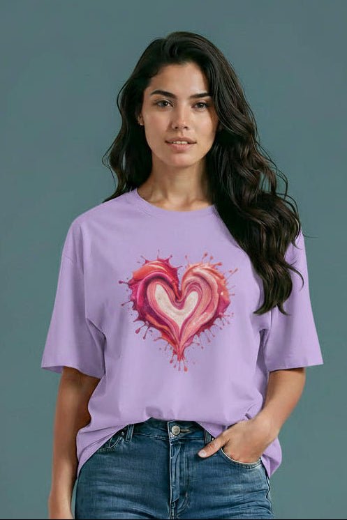 Women’s Oversized T-Shirt – Painted Heart__1Creativeya.com