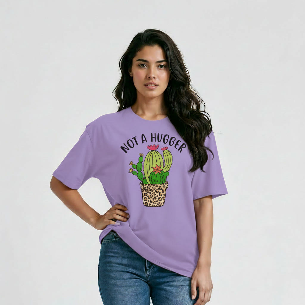 Women's Not A Hugger Sarcastic Quotes Oversized T-Shirt