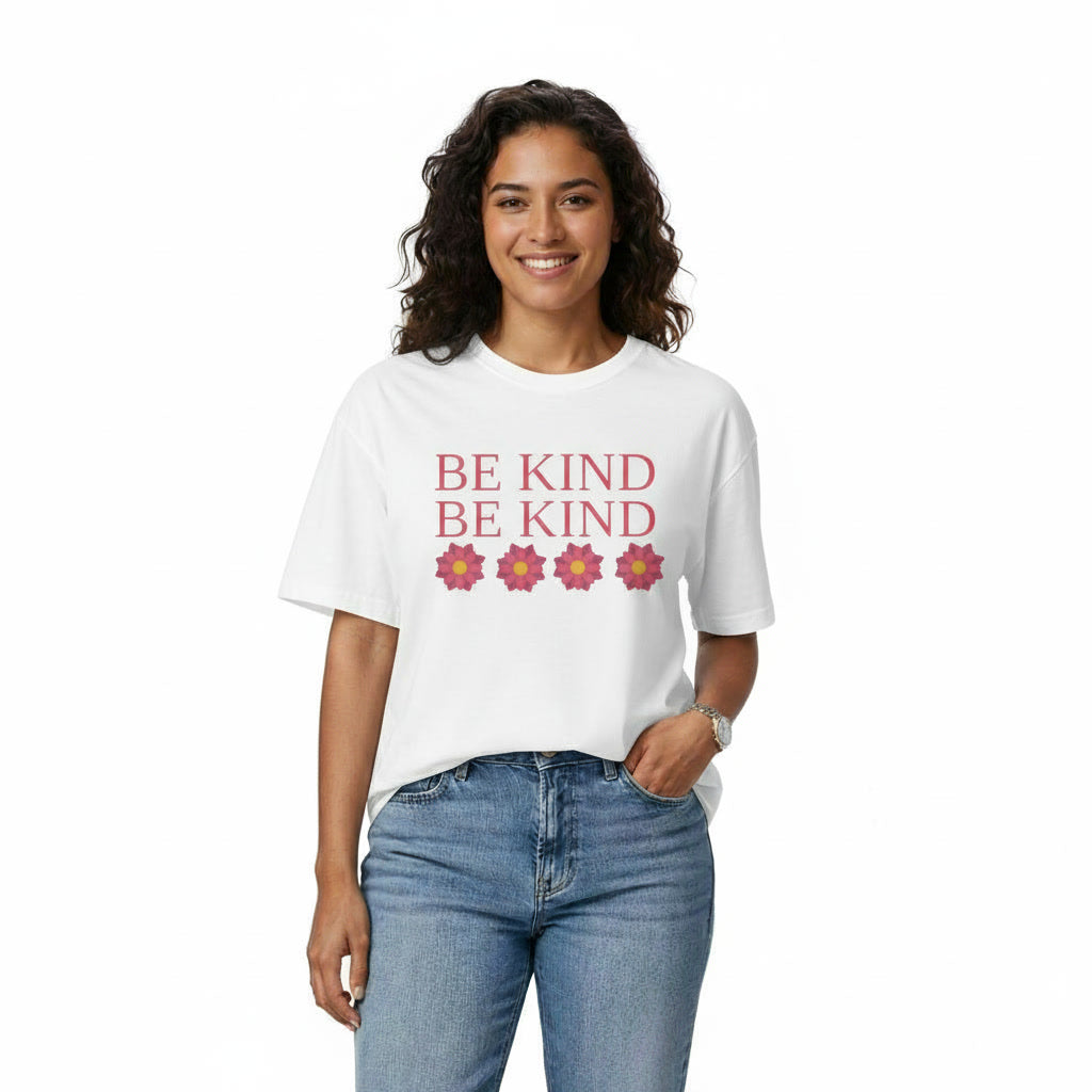 Women Oversize T-Shirt BE KIND Graphic Print Secondary image