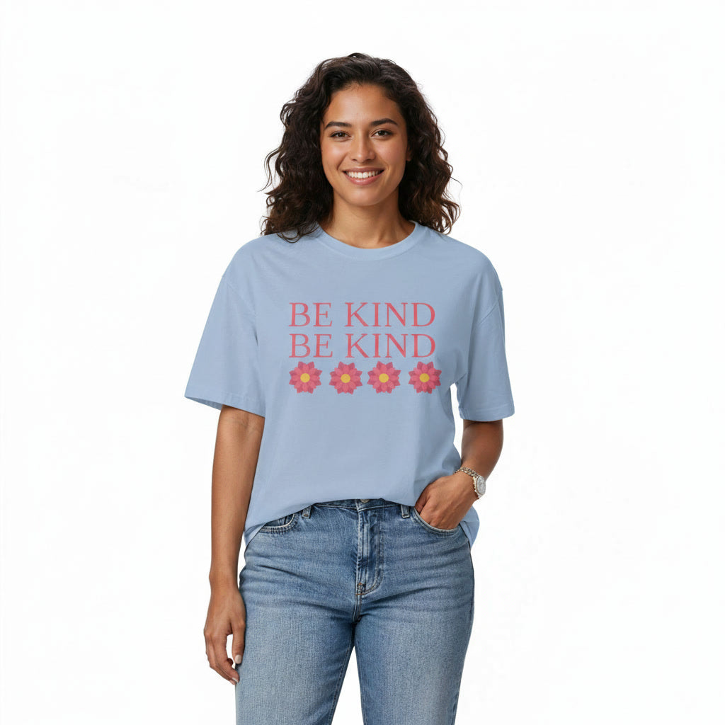 Women Oversize T-Shirt BE KIND Graphic Print