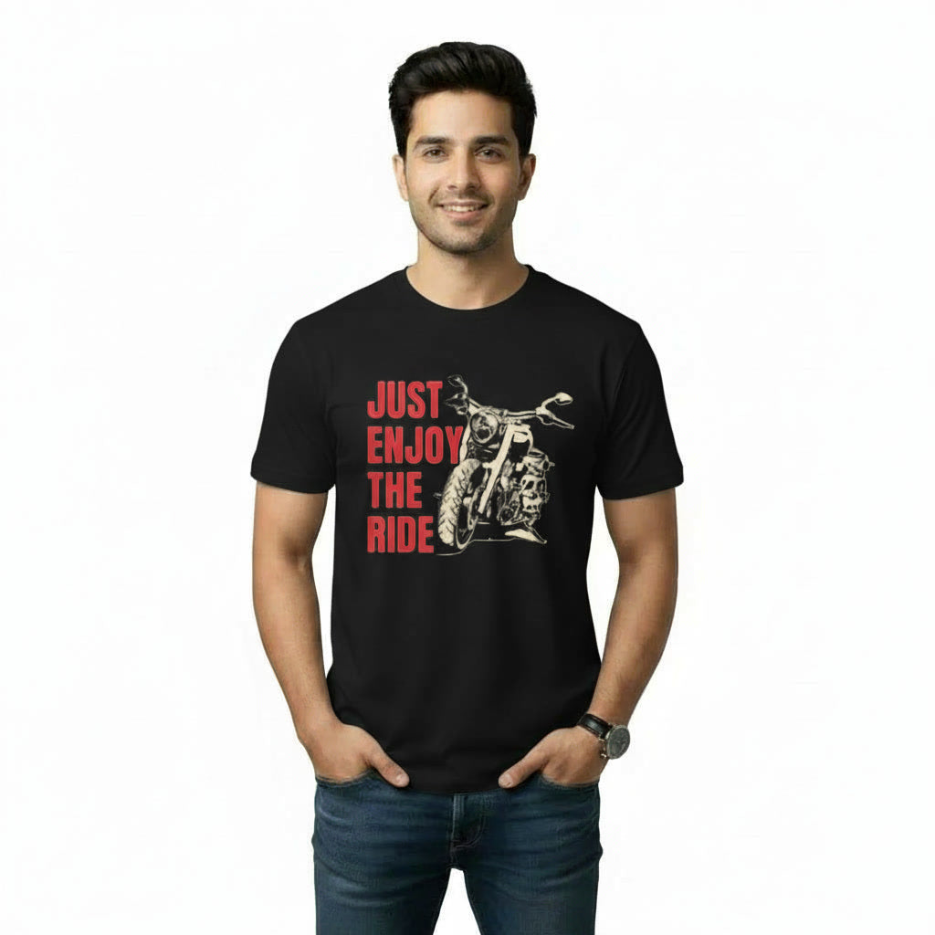 Mens T-Shirt JUST ENJOY THE RIDE Graphic Print Secondary image