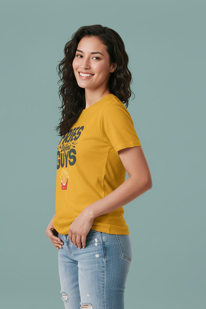 Women's Fries Before Guys Graphics Printed T-Shirt Secondary image