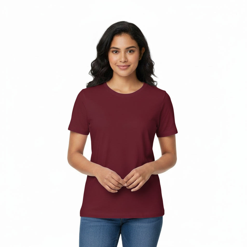 Women's  Half Sleeve Round Neck Plain T-Shirt