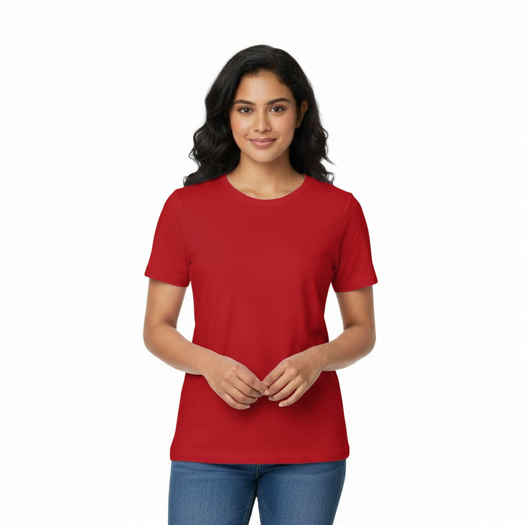 Women's  Half Sleeve Round Neck Plain T-Shirt
