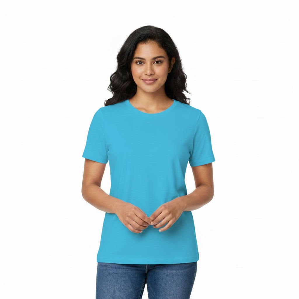 Women's  Half Sleeve Round Neck Plain T-Shirt