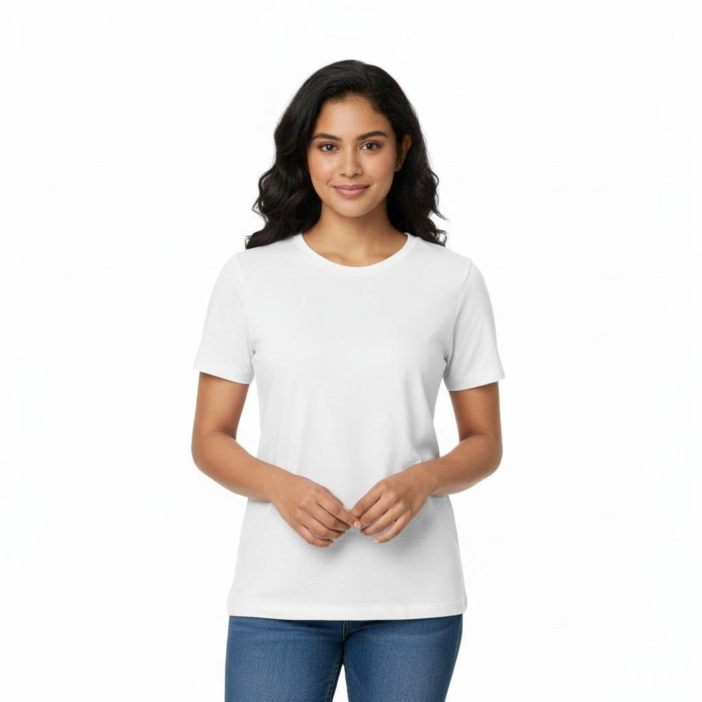 Women's  Half Sleeve Round Neck Plain T-Shirt