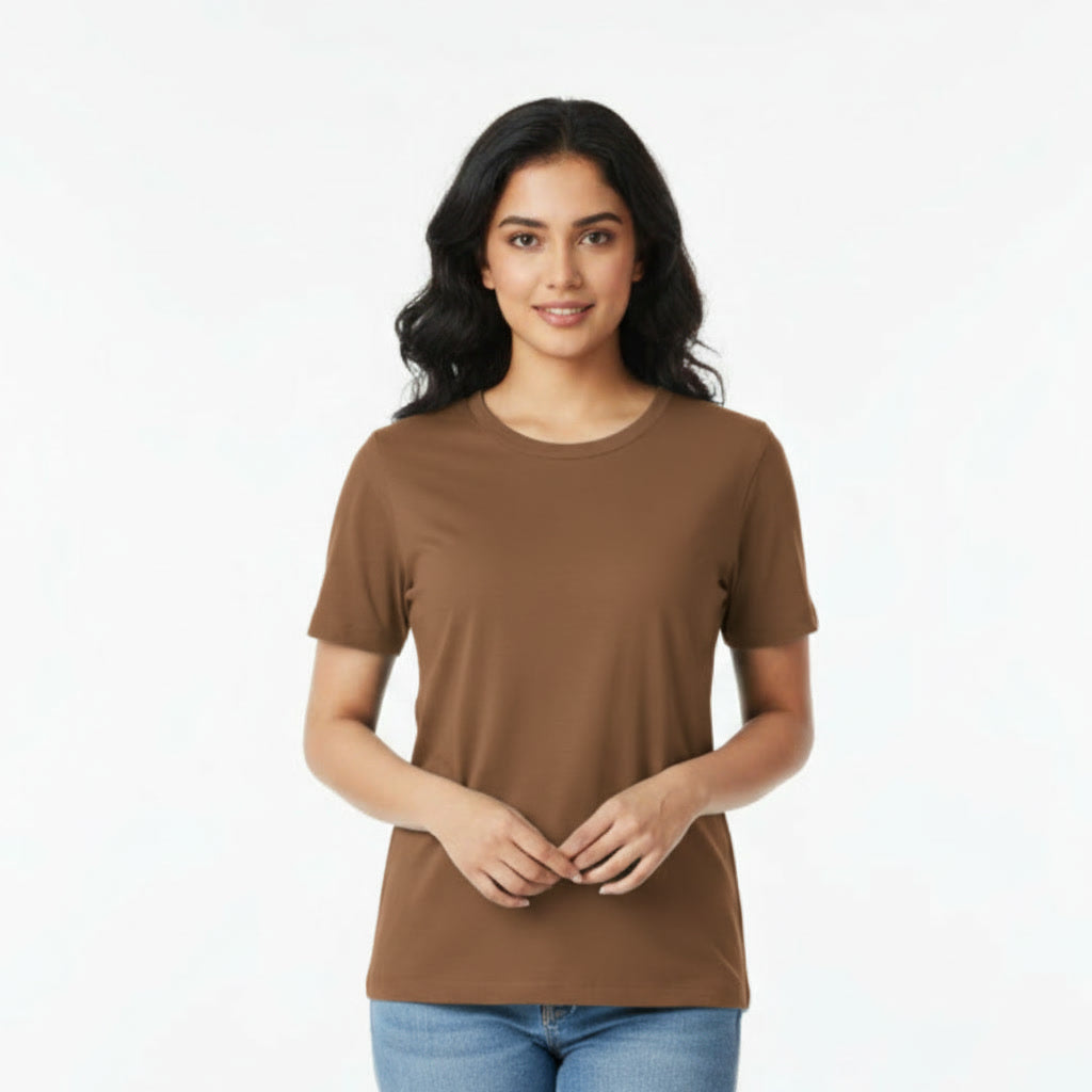 Women's  Half Sleeve Round Neck Plain T-Shirt