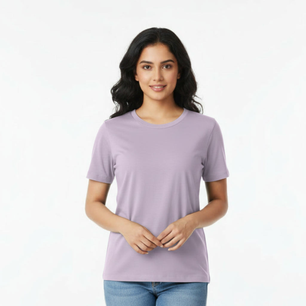 Women's  Half Sleeve Round Neck Plain T-Shirt