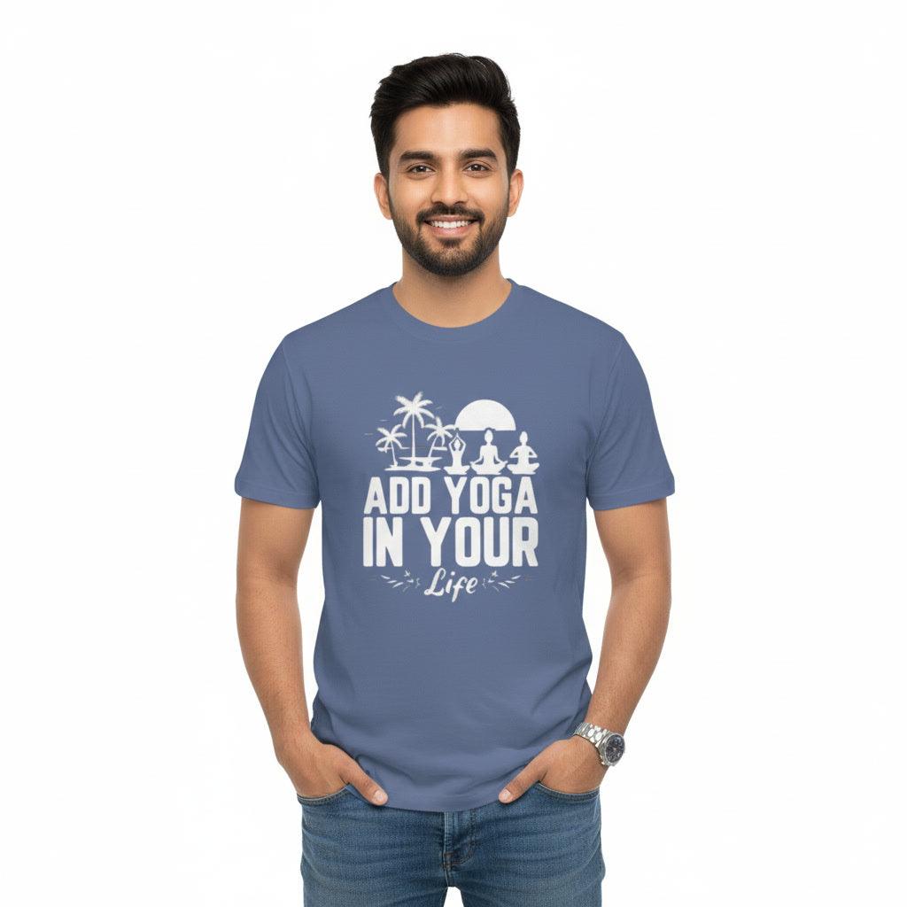 Mens T-Shirt ADD YOGA IN YOUR LIFE Graphic Print