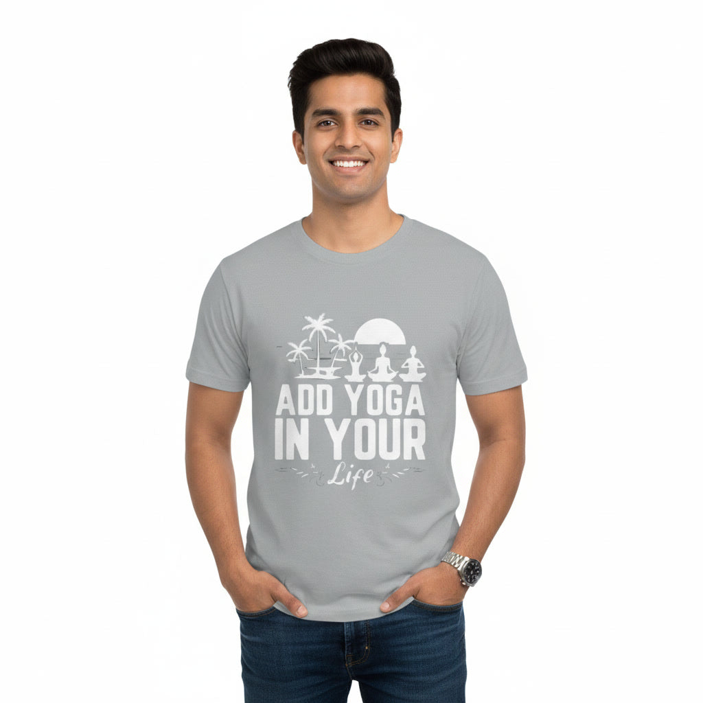 Mens T-Shirt ADD YOGA IN YOUR LIFE Graphic Print