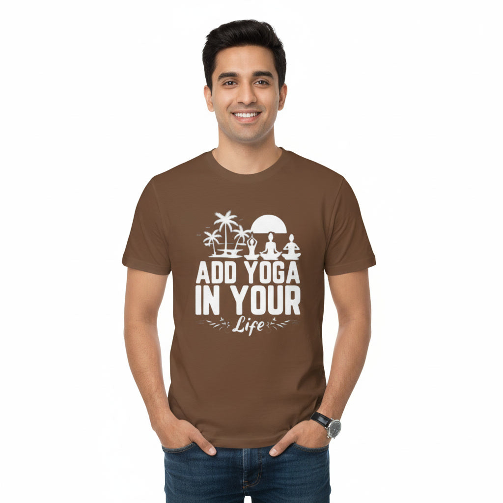 Mens T-Shirt ADD YOGA IN YOUR LIFE Graphic Print