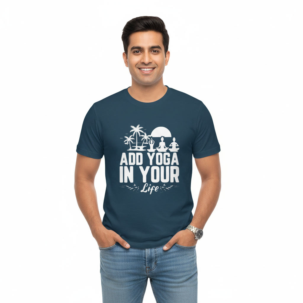 Mens T-Shirt ADD YOGA IN YOUR LIFE Graphic Print