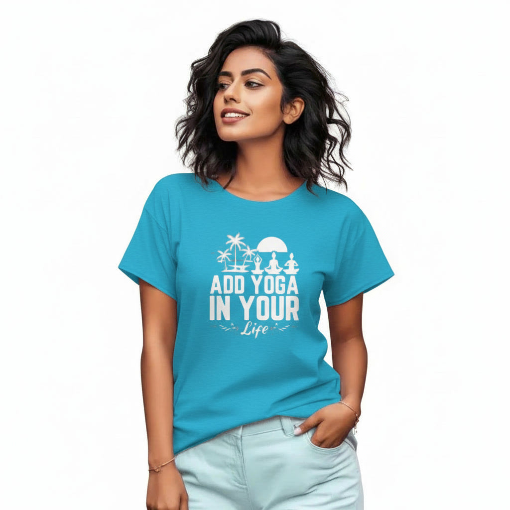 Women's T-Shirt ADD YOGA IN YOUR LIFE Graphic Print Main image