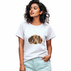 Women's T-Shirt Peeping Dog Graphic Print