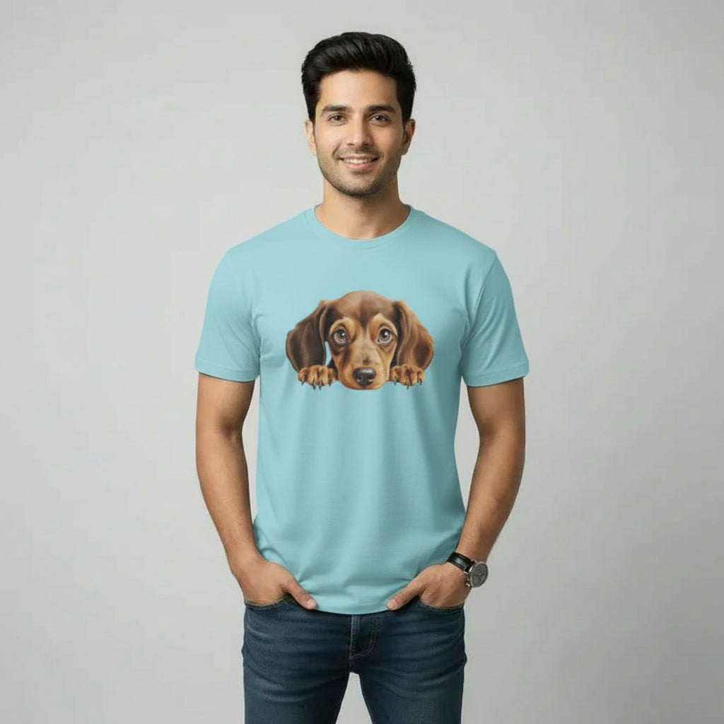 Men's T-Shirt Peeping Dog Graphic Print