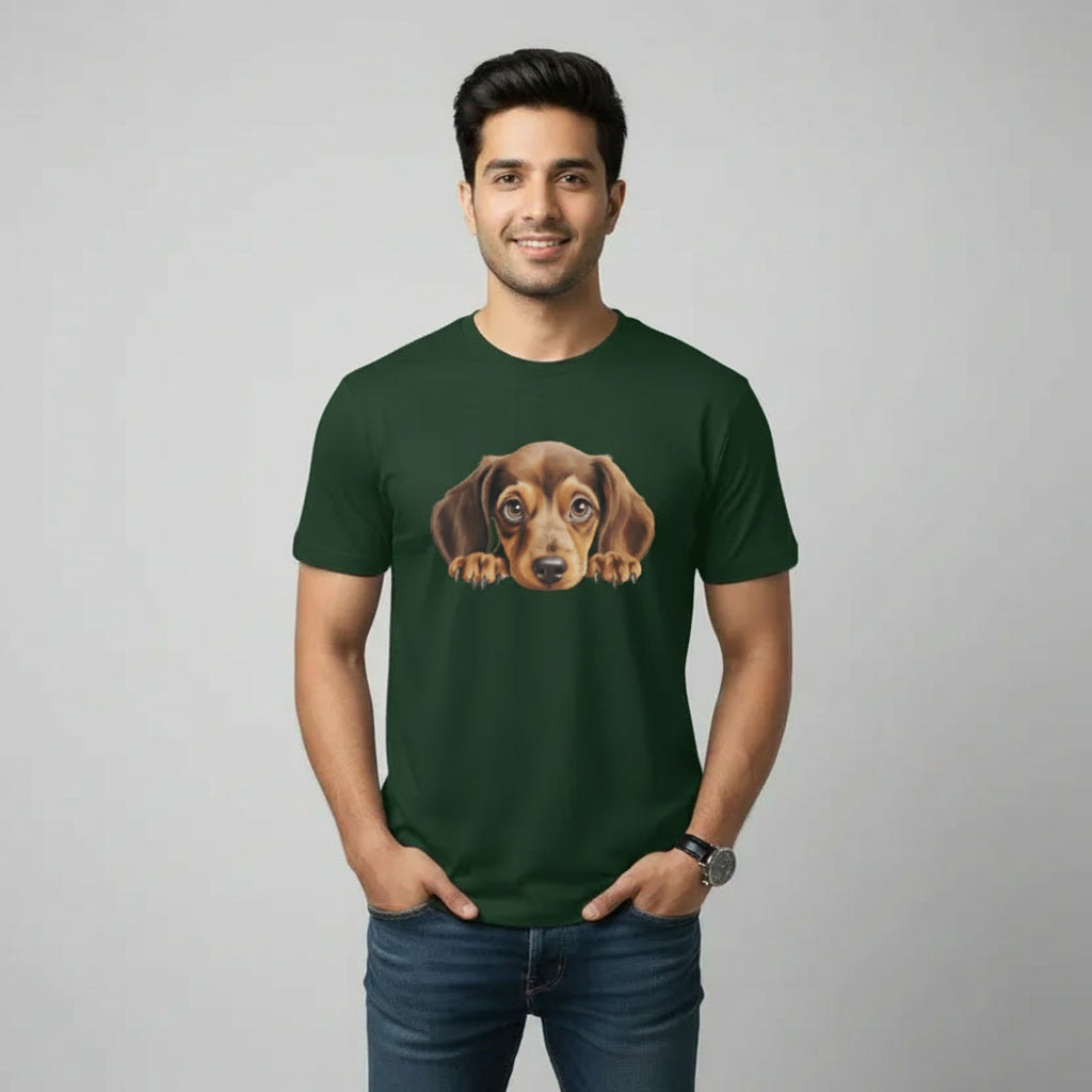Men's T-Shirt Peeping Dog Graphic Print