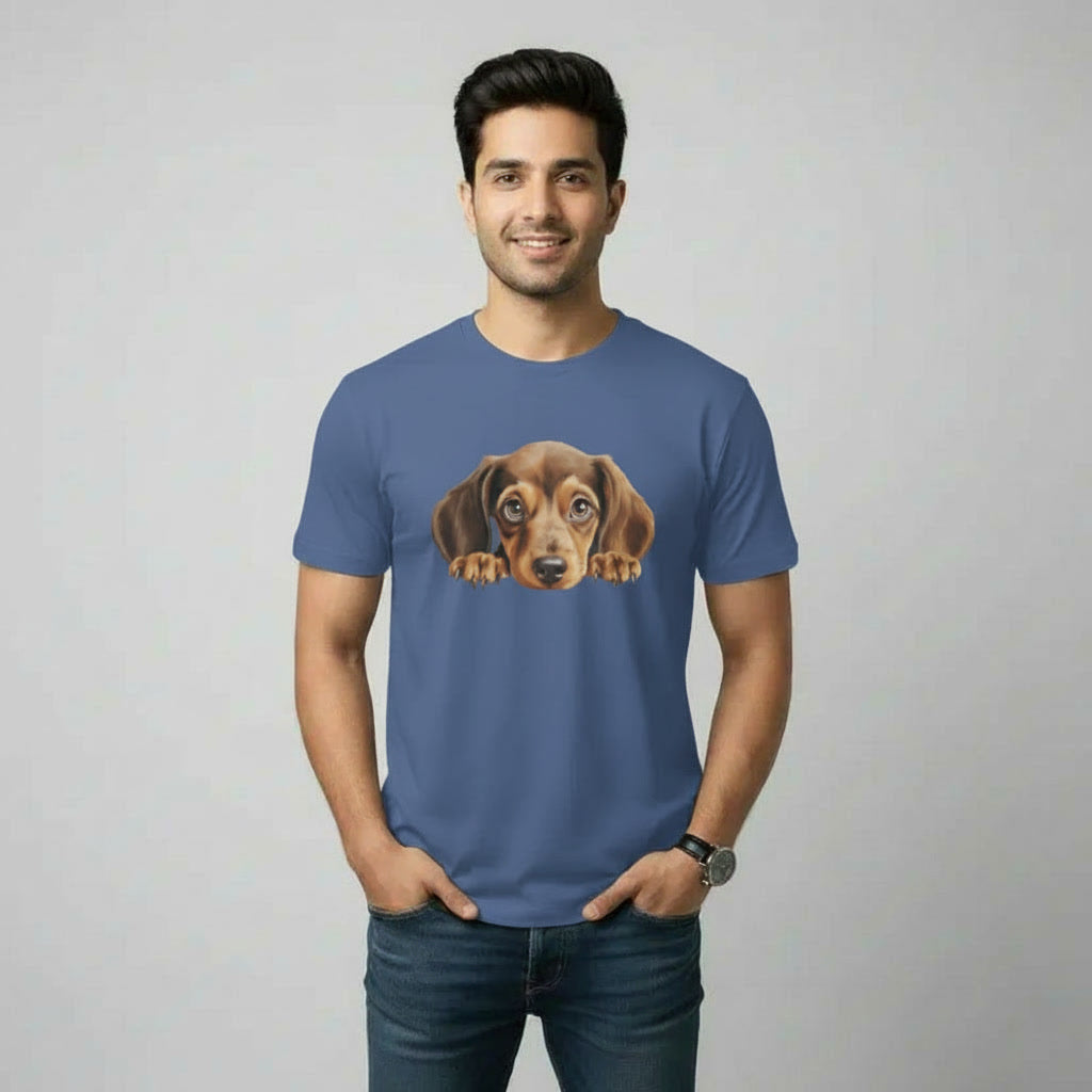 Men's T-Shirt Peeping Dog Graphic Print