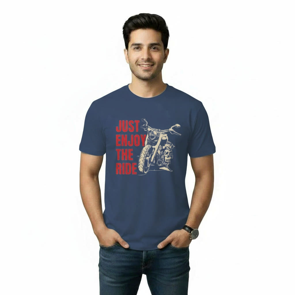 Mens T-Shirt JUST ENJOY THE RIDE Graphic Print