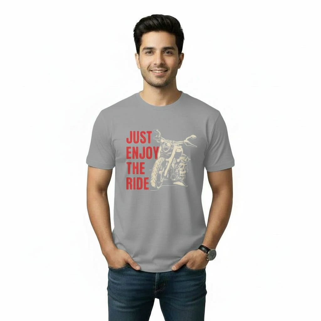 Mens T-Shirt JUST ENJOY THE RIDE Graphic Print