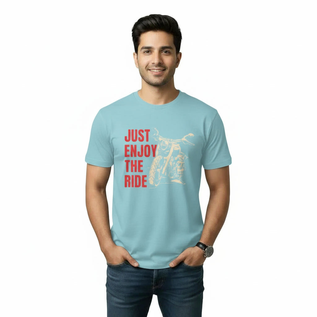 Mens T-Shirt JUST ENJOY THE RIDE Graphic Print Main image