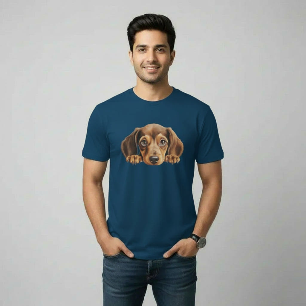 Men's T-Shirt Peeping Dog Graphic Print