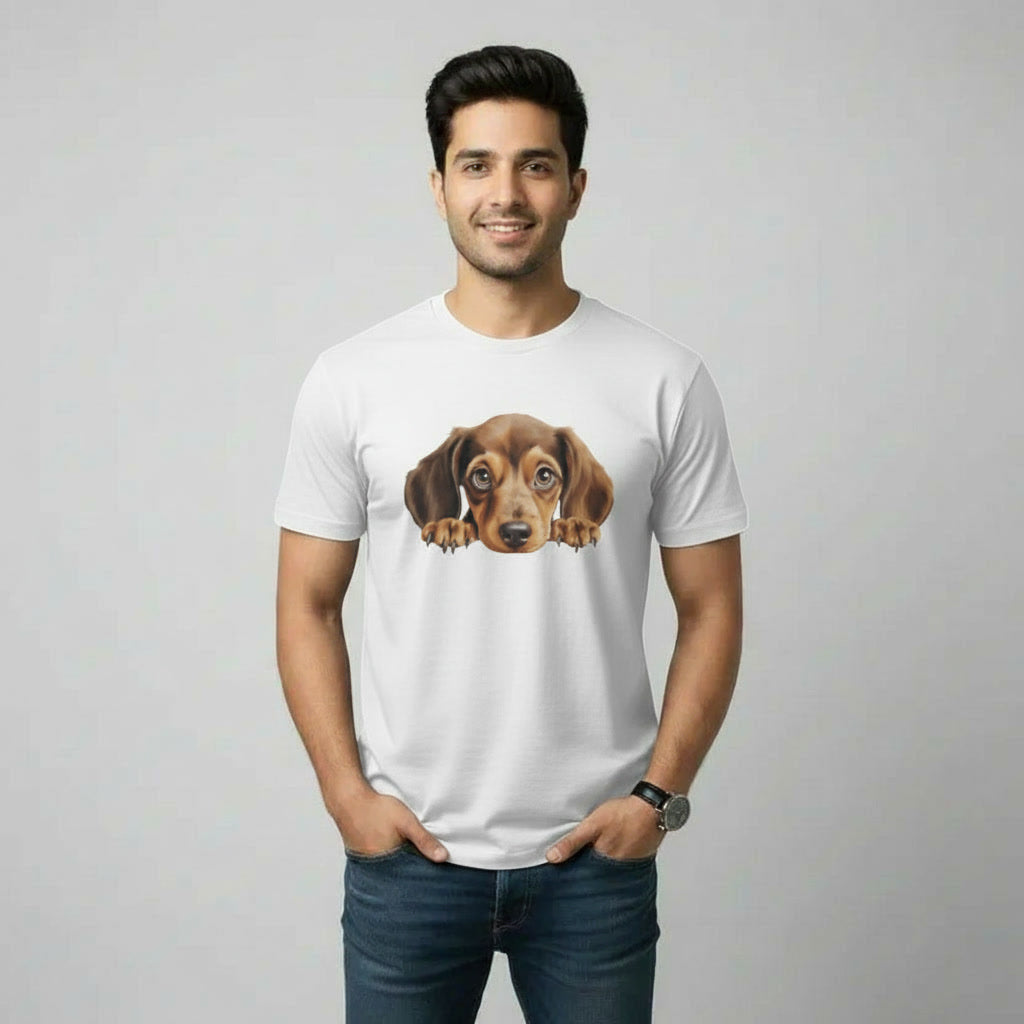 Men's T-Shirt Peeping Dog Graphic Print Main image