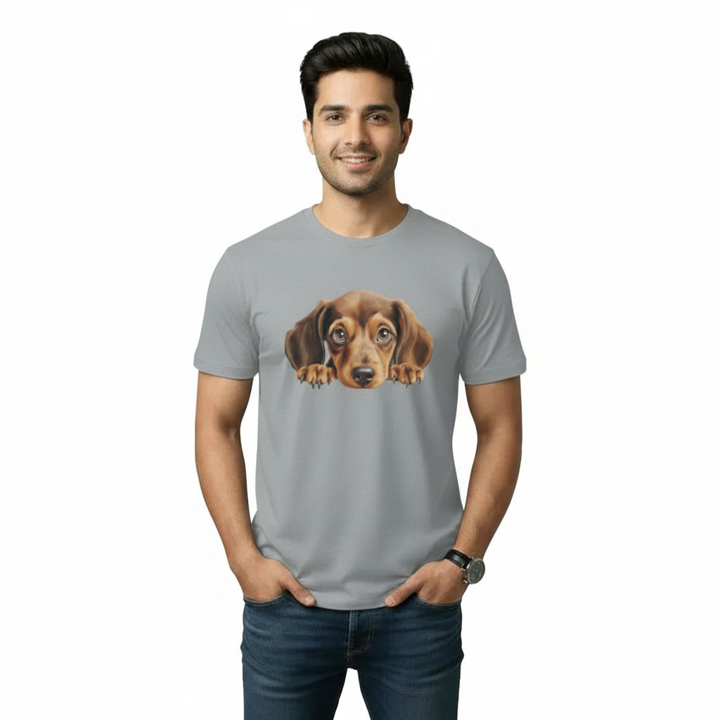 Men's T-Shirt Peeping Dog Graphic Print