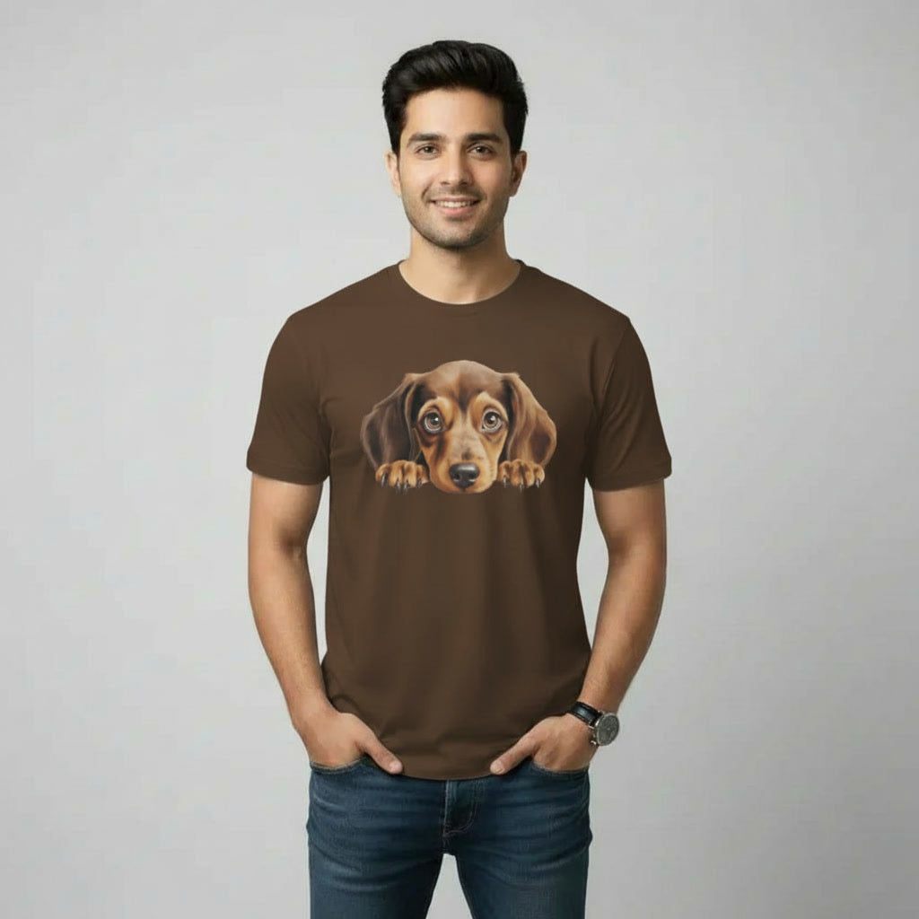 Men's T-Shirt Peeping Dog Graphic Print