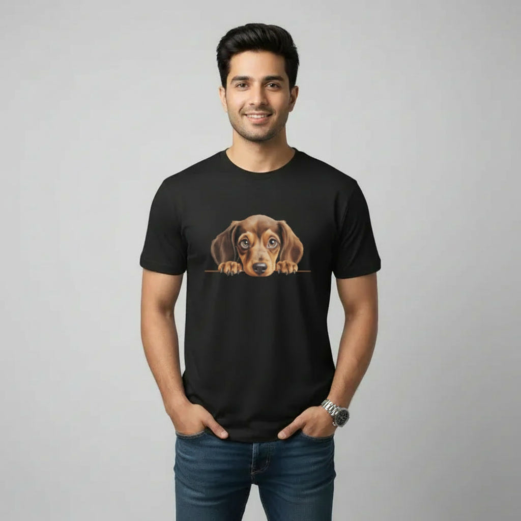 Men's T-Shirt Peeping Dog Graphic Print Secondary image