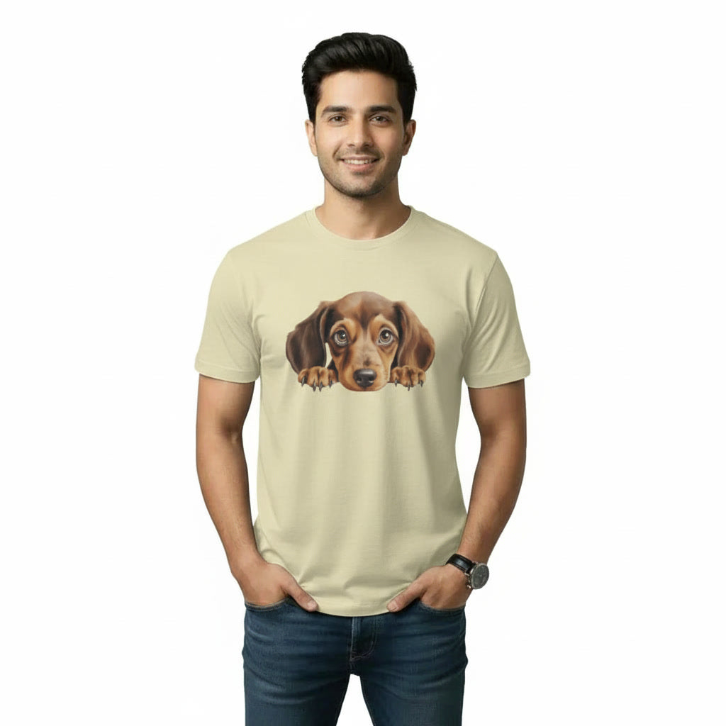 Men's T-Shirt Peeping Dog Graphic Print