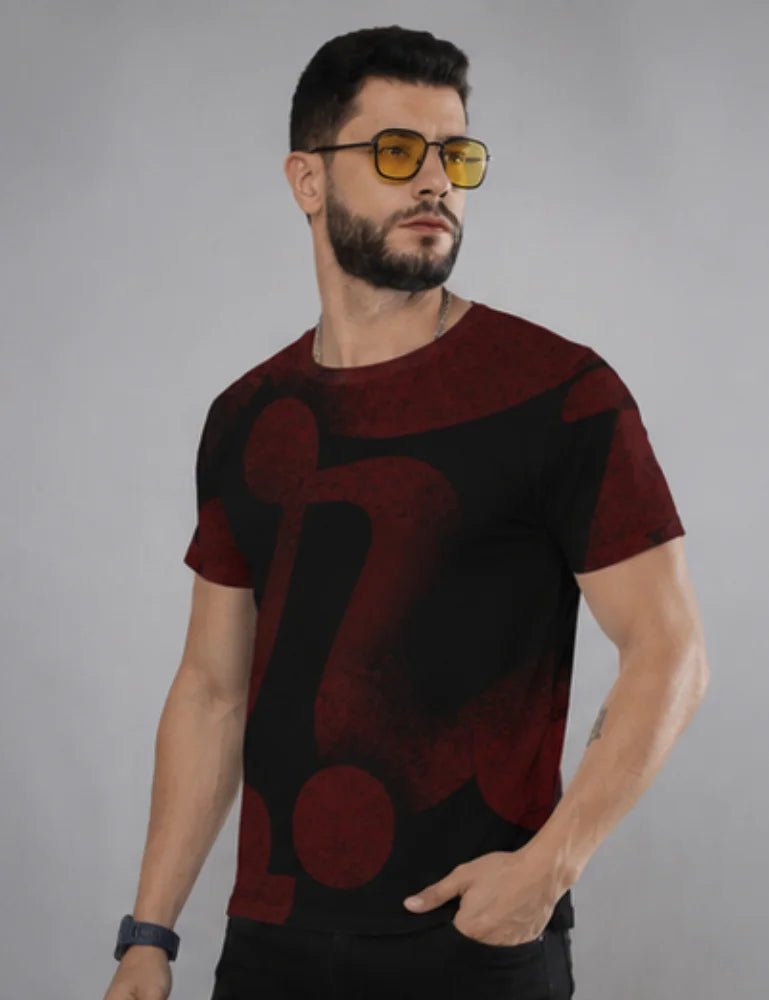 Men Printed Regular T-shirt_artist_black and red_3_creativeya