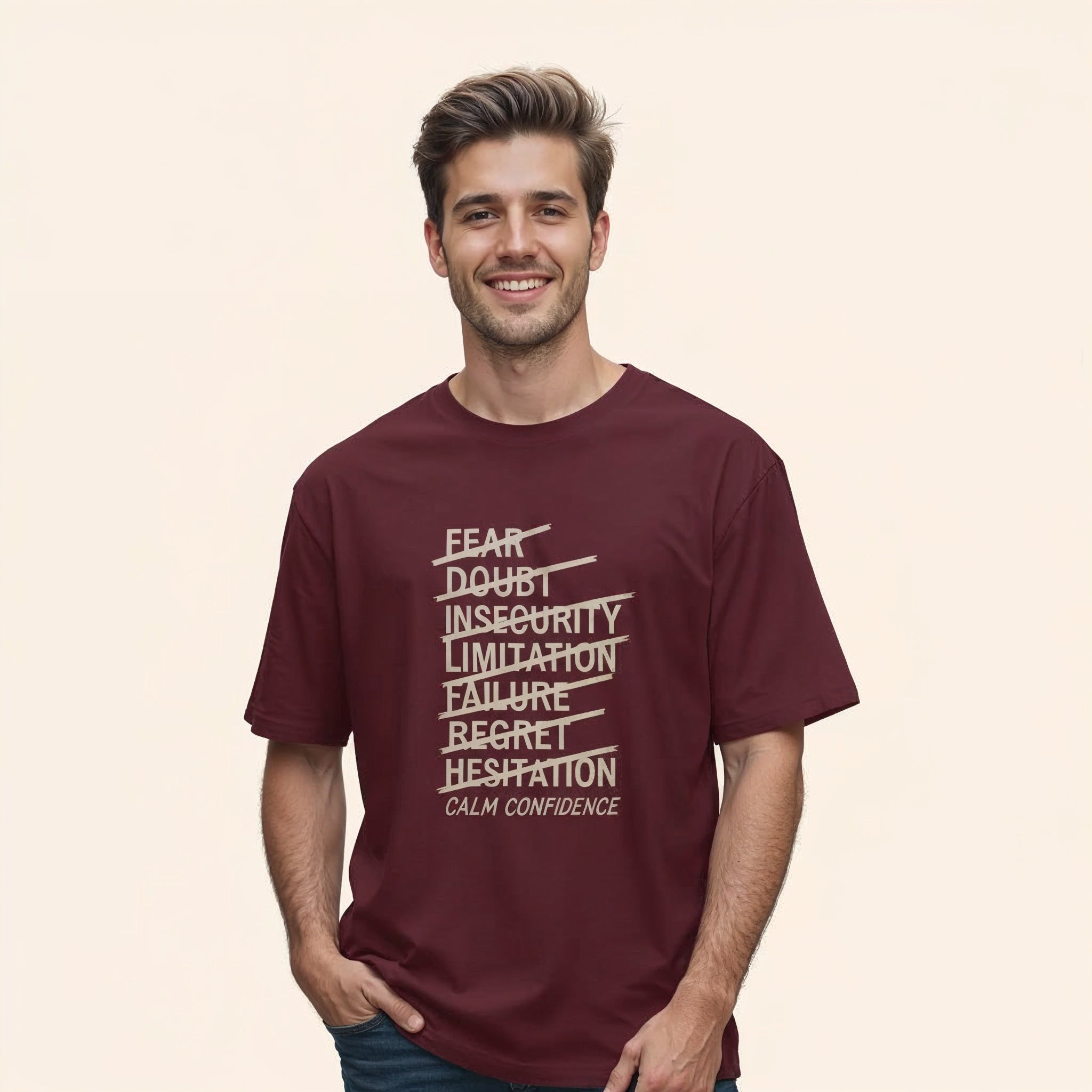 Men’s Oversized T-Shirt – Calm Confidence