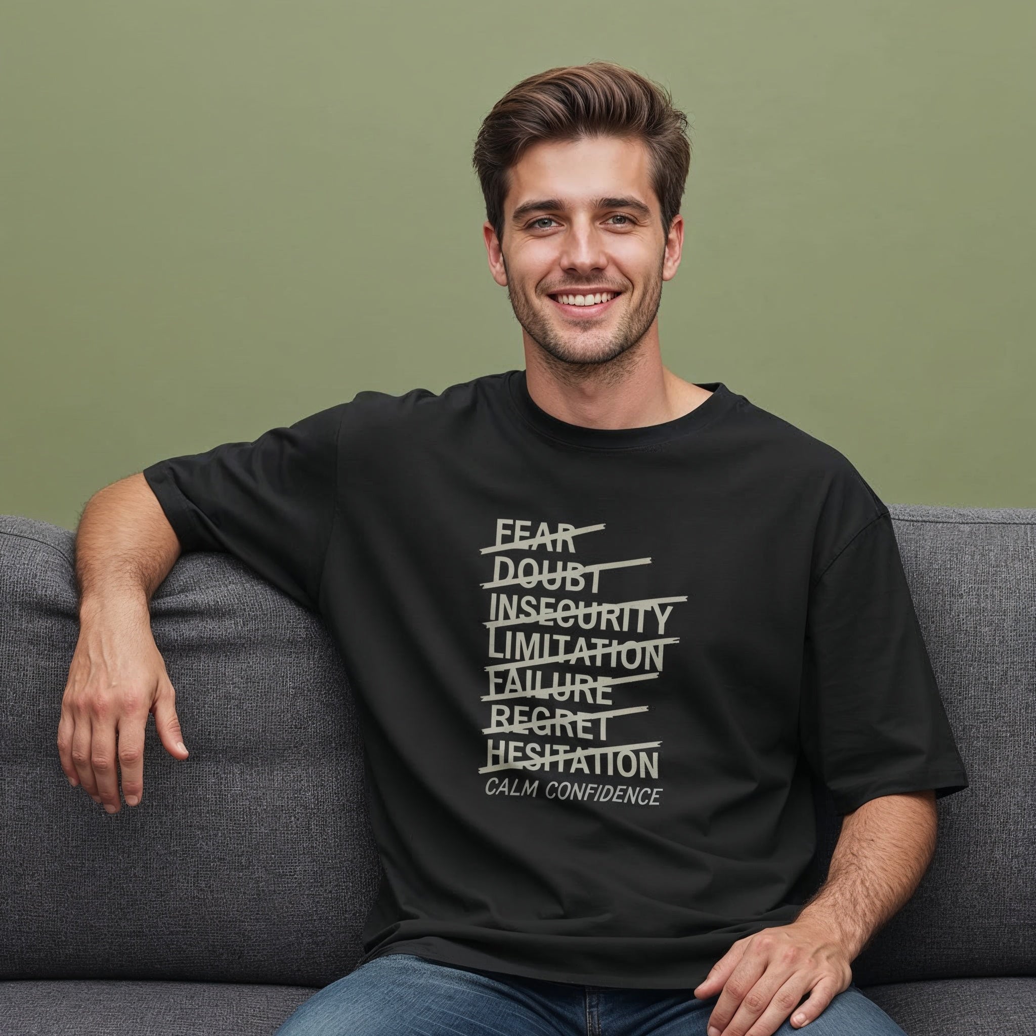 Men’s Oversized T-Shirt – Calm Confidence