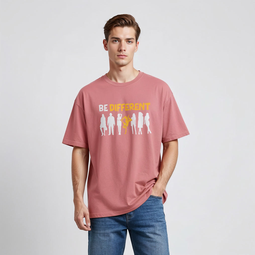 Men's Oversize T-Shirt BE DIFFERENT Graphic Design Print