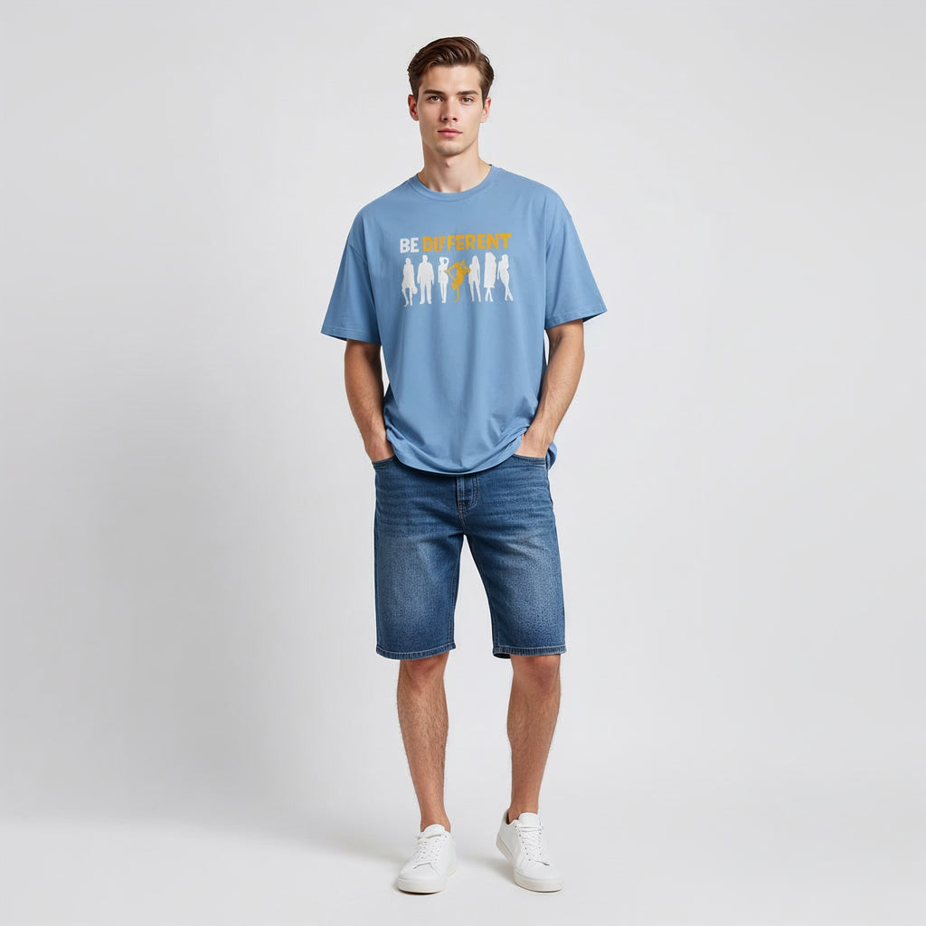 Men's Oversize T-Shirt BE DIFFERENT Graphic Design Print