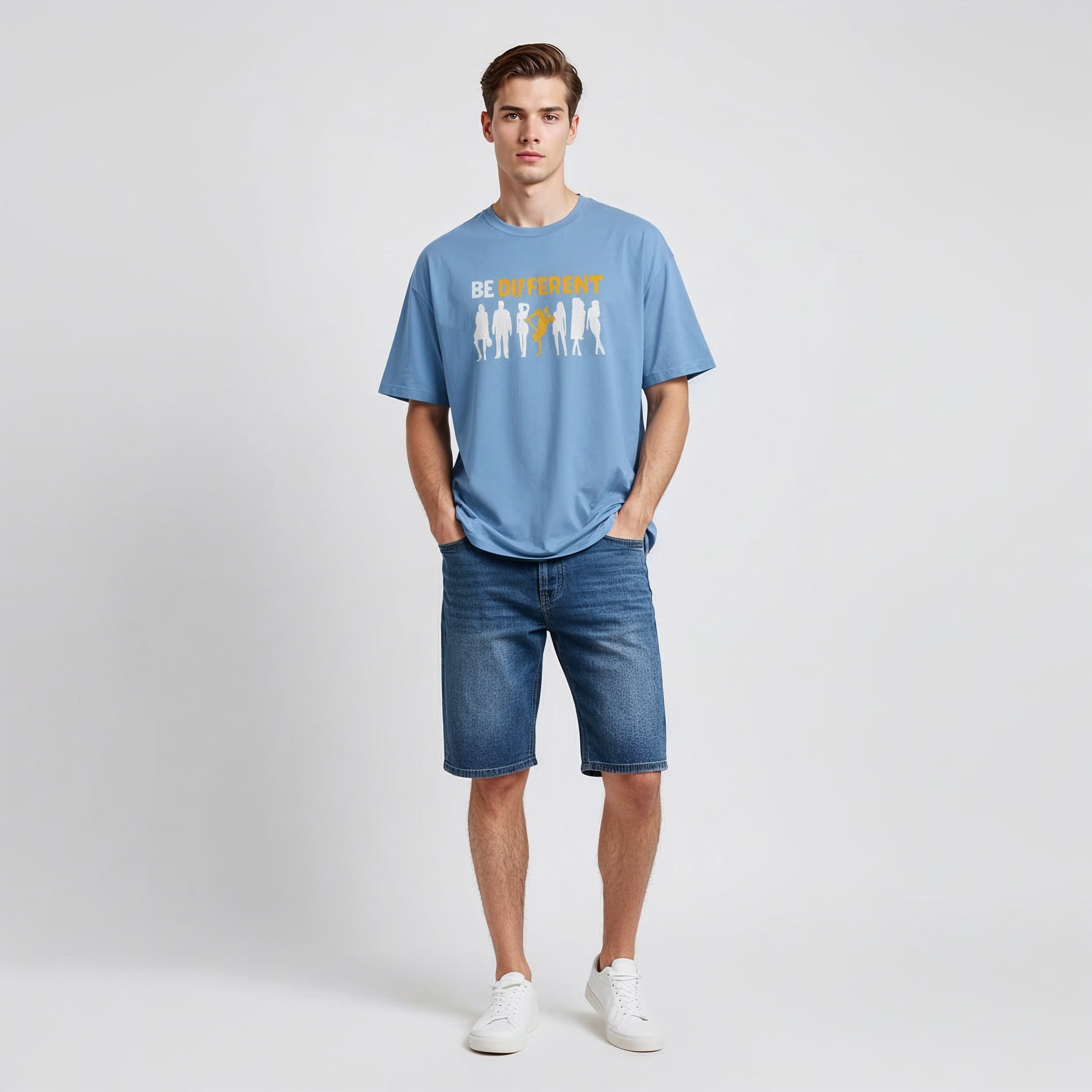 Men's Oversize T-Shirt BE DIFFERENT Graphic Design Print