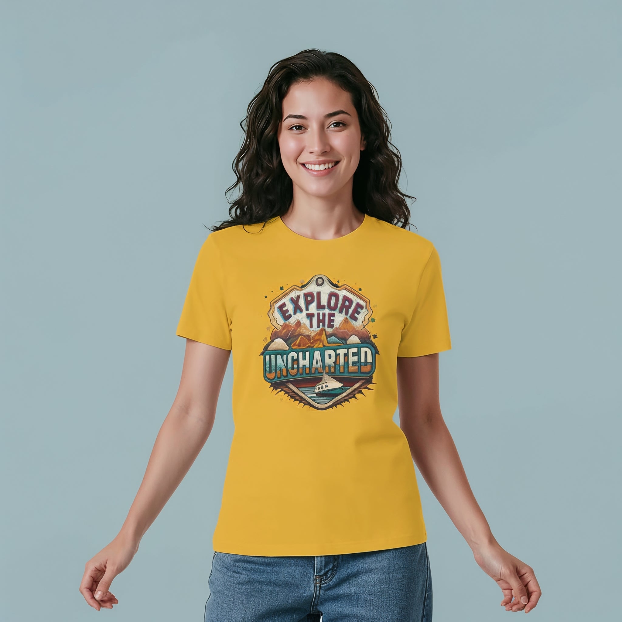 Women's Explore the Uncharted Graphics Printed T-Shirt Secondary image