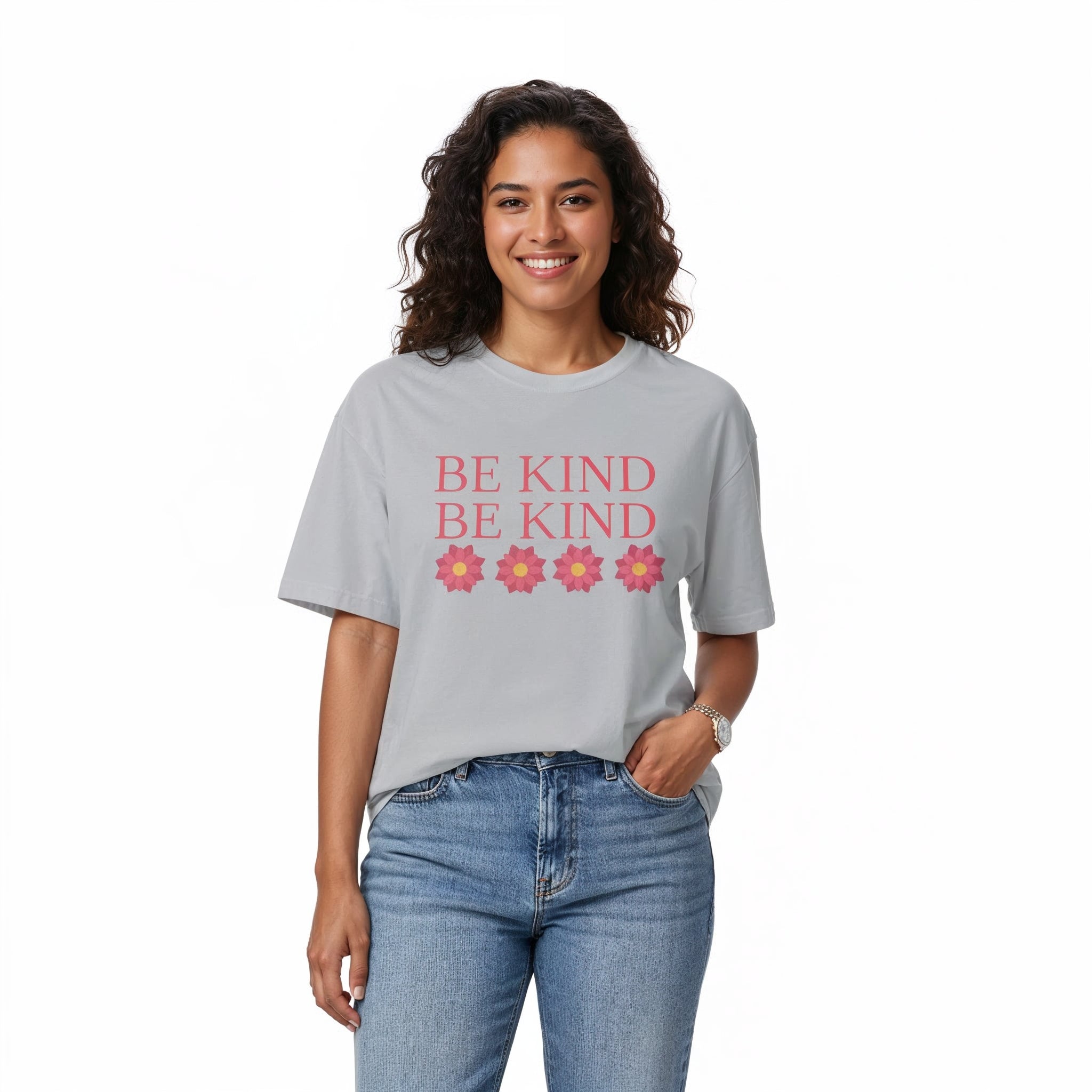 Women Oversize T-Shirt BE KIND Graphic Print