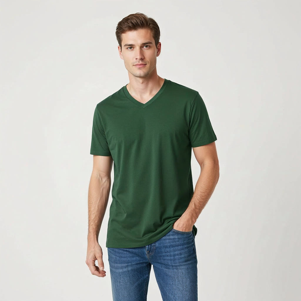 Men's V Neck T-Shirt Plain