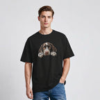 Mens Oversize T-Shirt Peeping Dog Graphic Print
