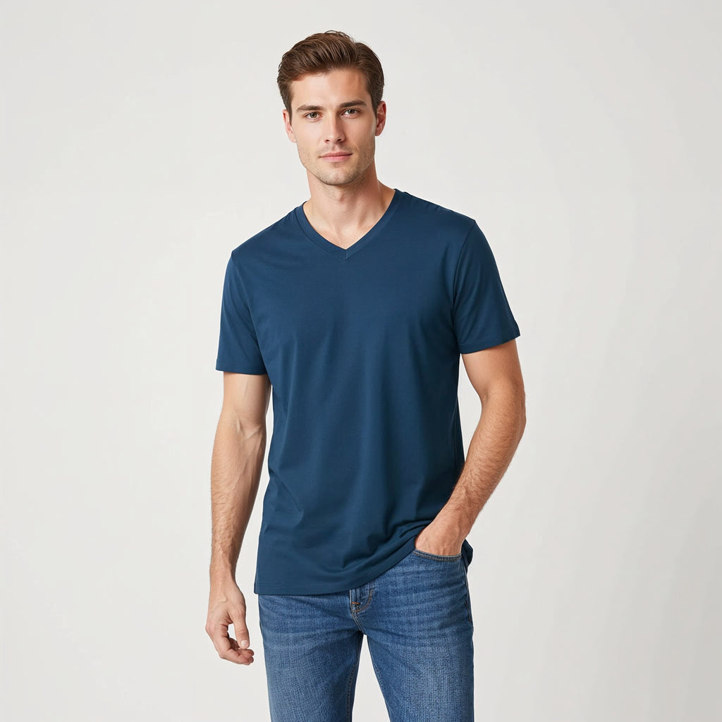 Men's V Neck T-Shirt Plain